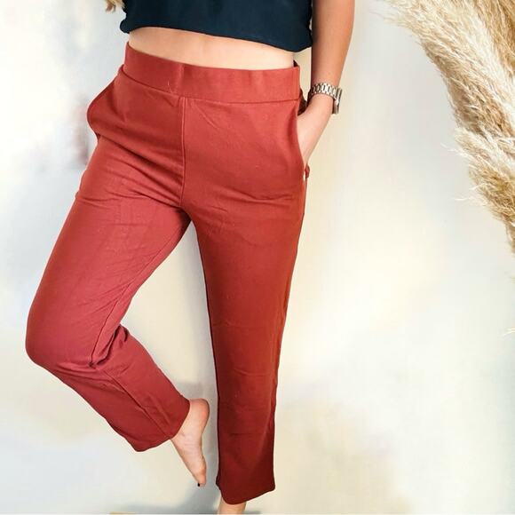 NEW UGG Waylen Straight Leg Rust Orange Brick Red Sweatpants Lounge PJ Pant M - Picture 2 of 16